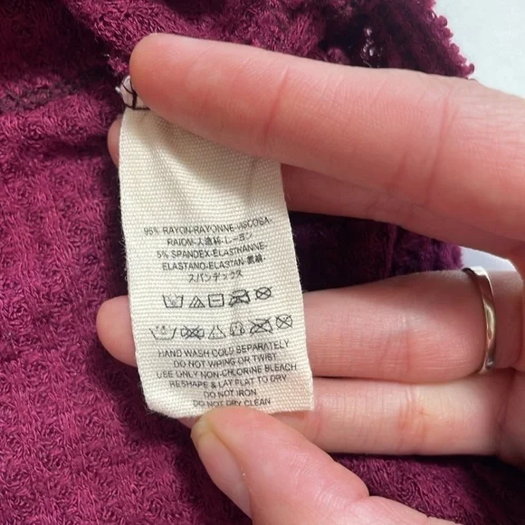 FREE PEOPLE flowy waffle knit long sleeve top - Picture 5 of 6